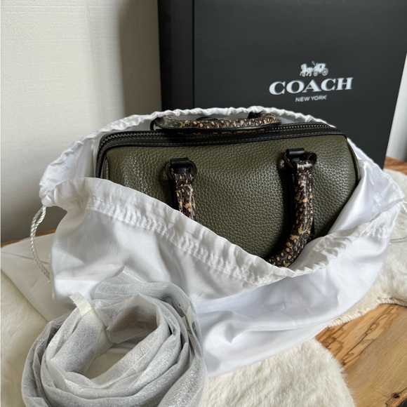 Coach Ruby Satchel 25 Snakeskin Detail Purse Handbag - Picture 16 of 17